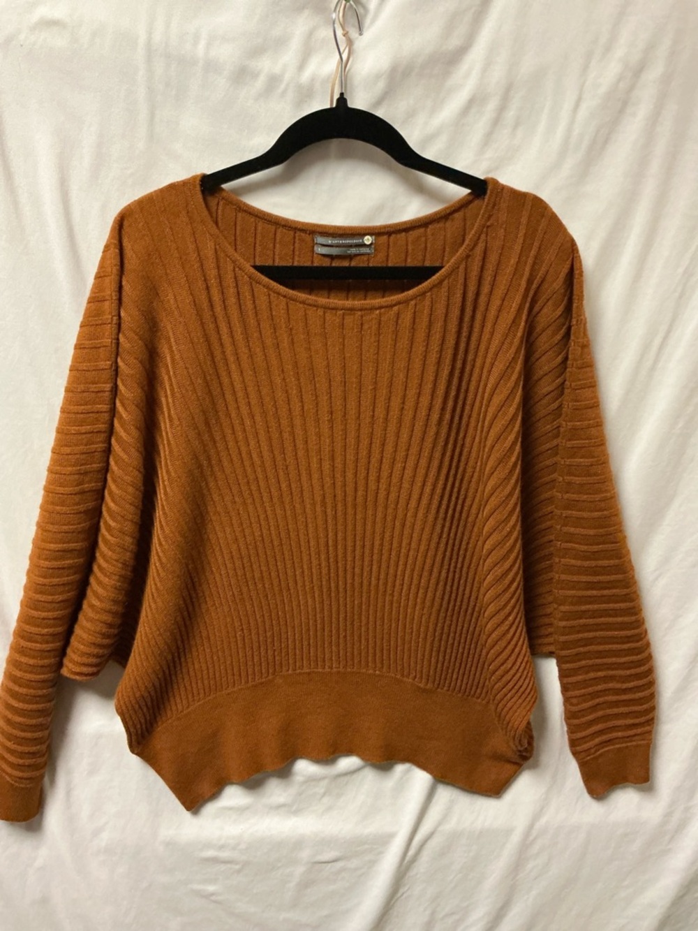Anthropologie Ribbed Scoop-Neck Sweater in Rust